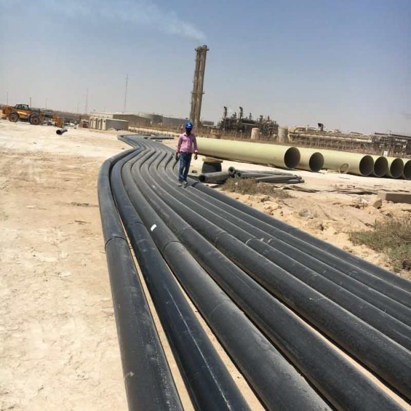 HDPE Pipe installation near Kafji Border For marine applications